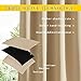 NICETOWN 2 Panels Weighted Blackout Cabana Curtains Outdoor Patio, W52 x L84 Windproof Top & Bottom Grommet & Back Tab, Thermal Heavyweight Drapes Keep Privacy for Yard/Porch, Biscotti Beige