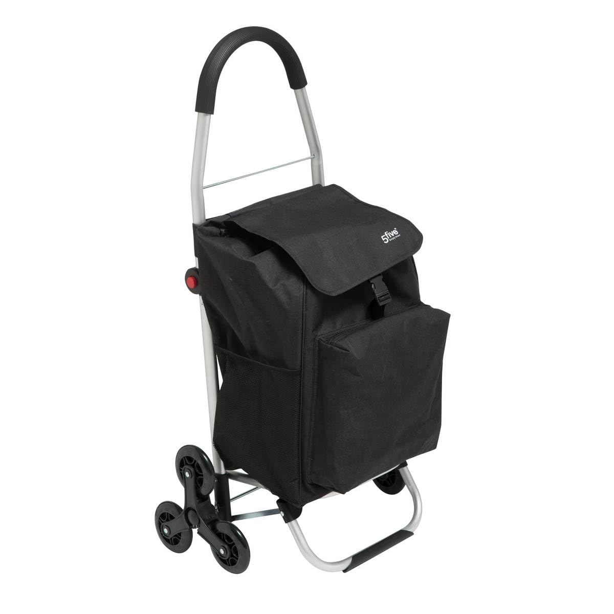 DROMEZ Boodschappentrolley met Wielen, Shopping Trolley Groot 50 L, Winkelwagen Opvouwbaar met Afneembare Boodschappentas, max. Belastbaarheid 50 kg, Zwart en Grijs