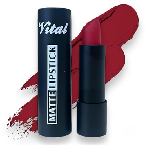 Vital Horizon Matte Lipstick – 27 Rich Shades – Long-Lasting, Waterproof, Non-Drying Formula (Kiss)