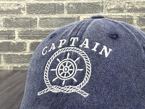 Image of Sailing Captain Hat for Boat Owners, Skipper Baseball Cap for Adult | Boating & Lake Days, Nautical Inspired Style, Detailed Embroidery, Adjustable Buckle Back