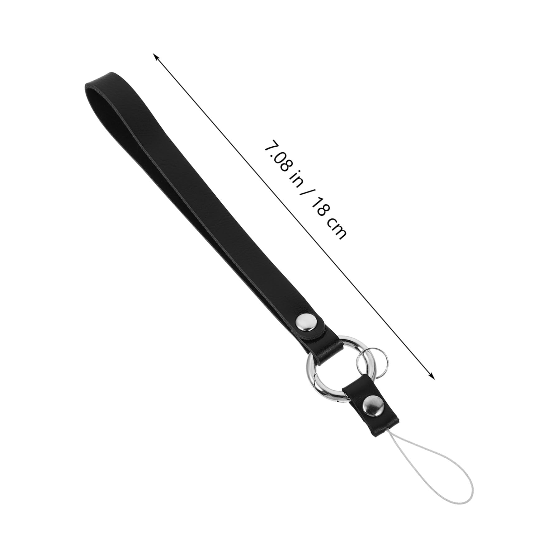 KOMBIUDA Handschlaufe mit Ringverschluss, Leder, Schwarz, 1 Stück