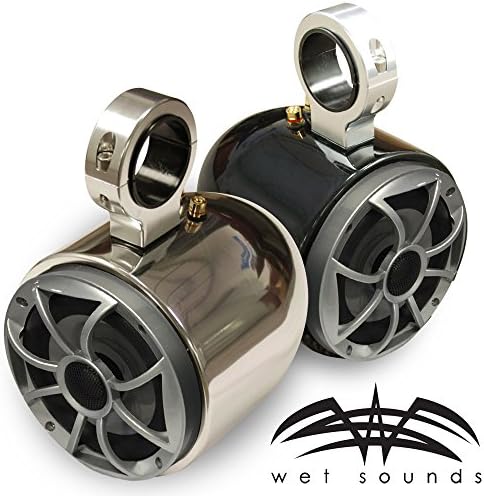 Wet Sounds Single Barrel Wakeboard Tower Speakers - 2.5" Insert - Powder Coated Black - Pair