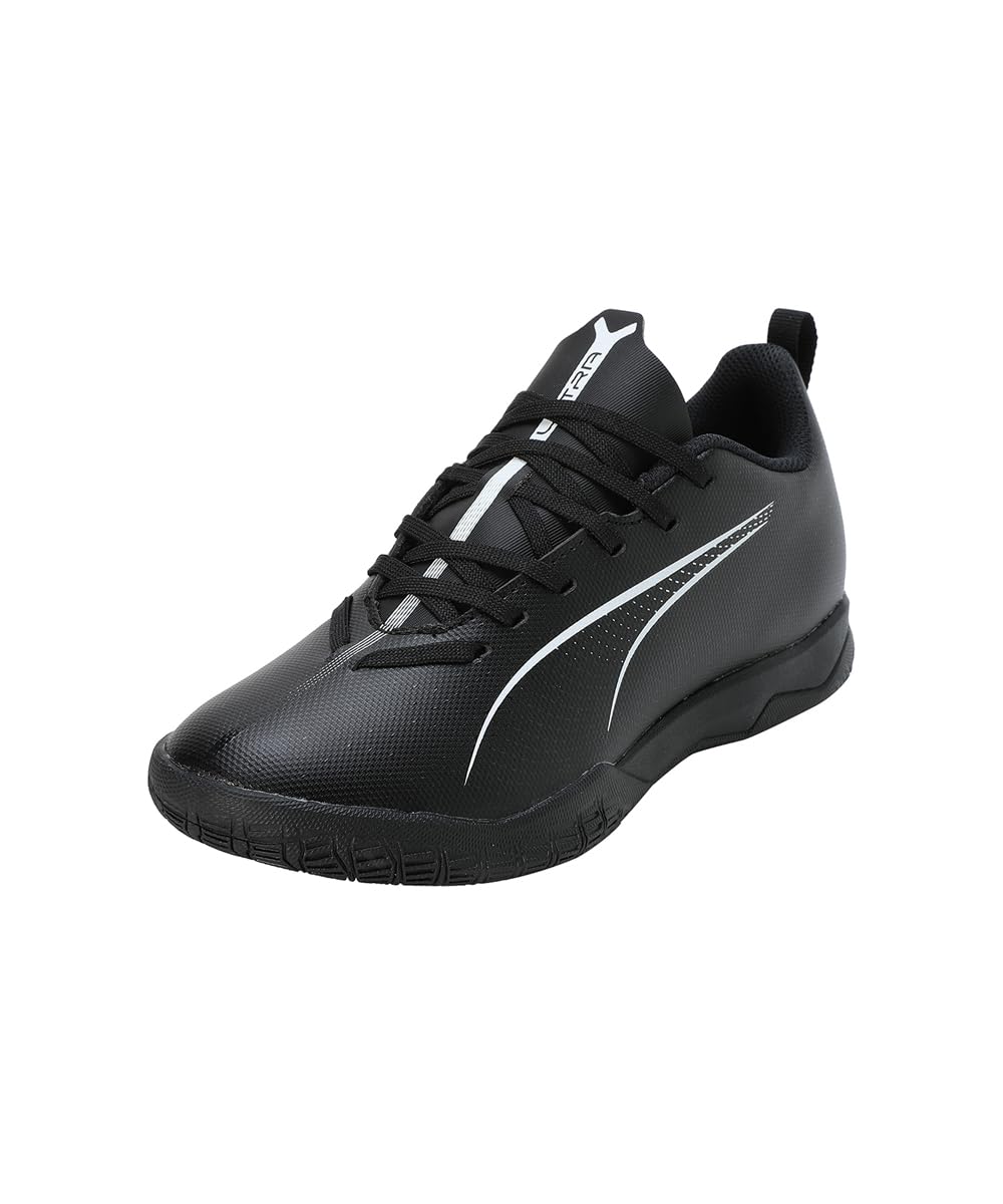 PUMA Unisex Youth Ultra 5 Play IT JR Soccer Shoe, PUMA Black-PUMA White, 10 UK Child
