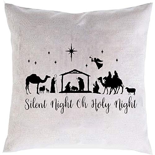 Faceyee BZAA0115BS16 Christmas Nativity Scene Silent Night Oh Holy Night Pillows Cushion Covers Jesus Baby Decoratives Two Side Linen Color:16 cover