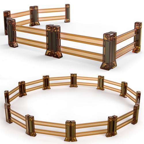 Oriate Farm Animals Fences Magnetic Tiles, 18pcs Magnet Fencing Compatible Garden Farming Zoo...