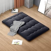 GIANTEX Japanische Futon Matratze 140x200 cm, Bodenmatratze 10cm Dicke, Tatami Matte Futonmatratze Faltbar & Tragbar, Klappmatratze Faltmatratze für Tatami, Rollmatratze mit Abnehmbarer Bezug – Ansicht 2