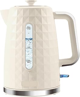 Huogary 1.7L Electric Kettle, Fast Boiling 1850W Hot Water Boiler, Electric Tea Kettle for Boiling Water Auto Shut Off Boil Dry Protection,Electric Water Kettle for Coffee Tea,Beige