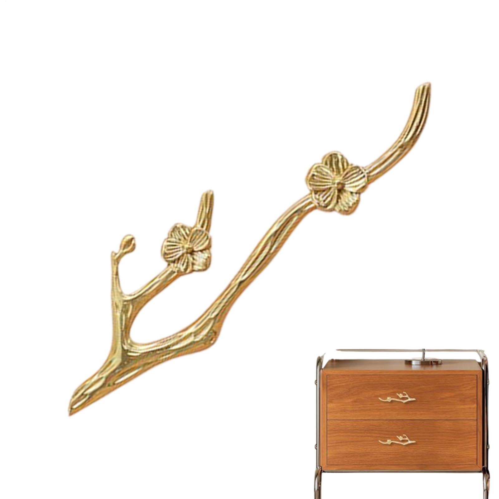 Poignées de tiroir en forme de branche pour armoire de chambre