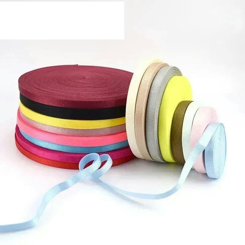 Elastyczna taśma nylonowa, 10mm Nylon Elastic Bands for Underwear Bra Straps Multicolor 10-50 Meters(Pink 10mm,50Meters)