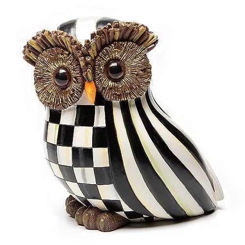 Mackenzie-Childs Courtly Stripe Owl, Black-And-White Owl Decor, Fall Owl Decor For Home #TOP24