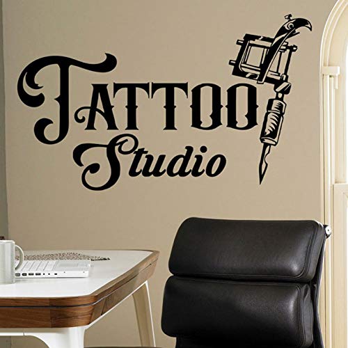zhuziji in Questa casa Facciamo Adesivi murali Ocra ， Macchinette per Tatuaggi Macchine per Tatuaggi da Parete Vinile PVC Impermeabile Soggiorno Azienda Scuola Ufficio Mu57x34cm