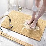 Asvin Soft Textured Bath, Shower, Tub Mat, 24x16 Inch, Phthalate Free, Non Slip Comfort Bathtub Mats with Drain, PVC Loofah Bathroom Mats for Wet Areas, Quick Drying