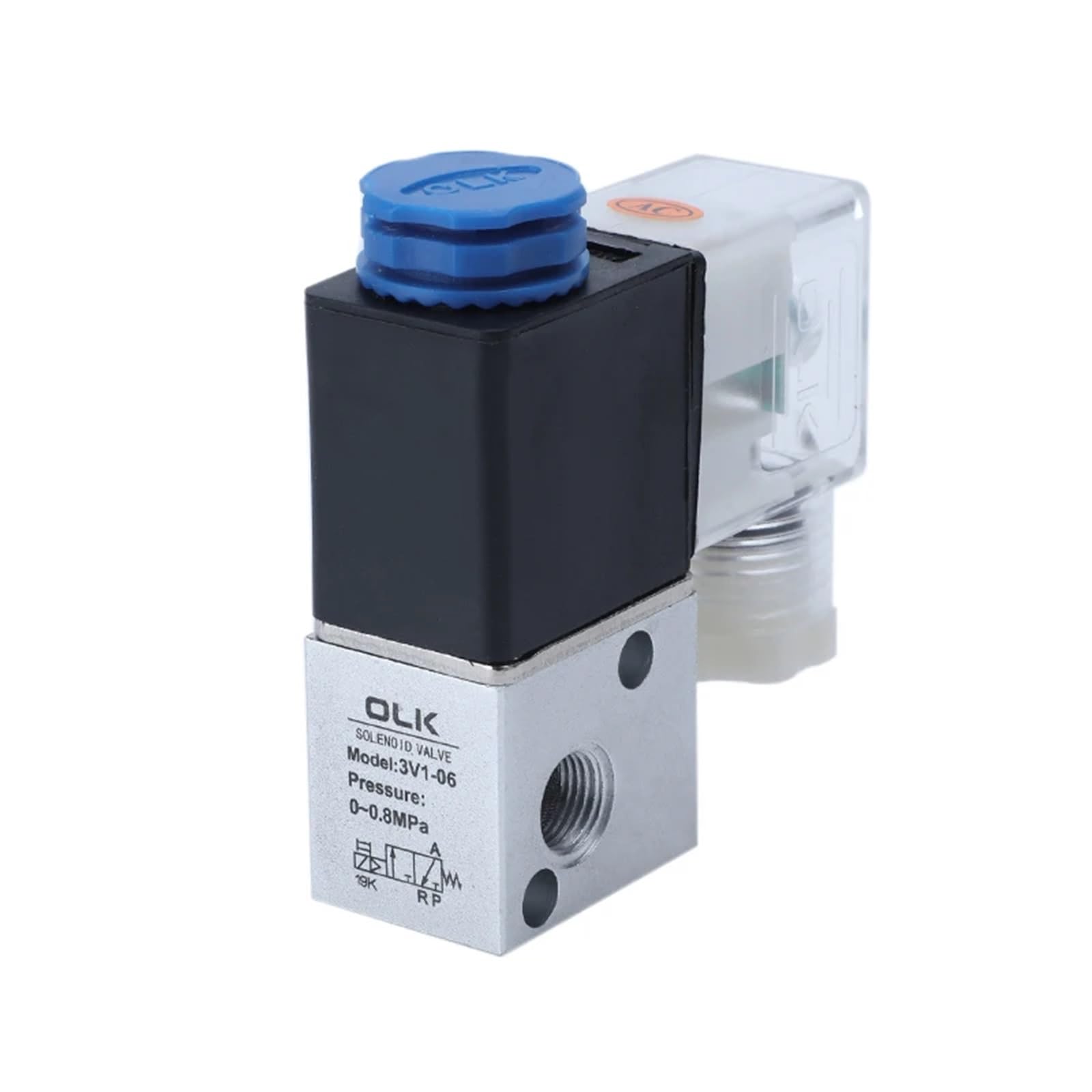 Electroválvula de Control neumático 3V1-06/08/M5 Válvula inversora de Cilindro de Tres vías y Dos Posiciones(3V1 08,AC220V)