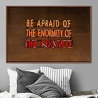 Framed Canvas Wall Art Illuminated Words 3D Industrial Inspirational Multicolor Neon Pop Art Quotes Typography Urban - 16x24 inches