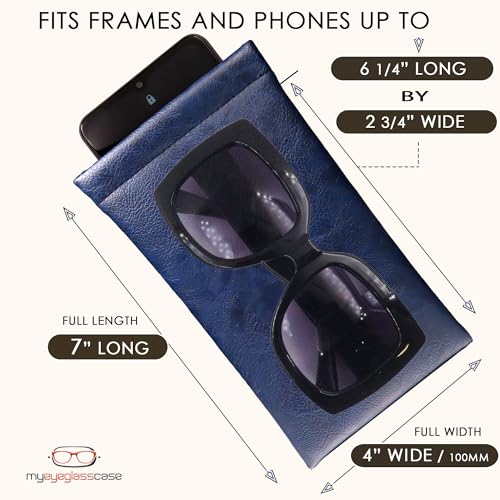 Image of Soft Sunglasses case | Large Glasses Case Holder - Eyeglass Pouch Squeeze Top | Glasses pouch Lightweight Extra Layers