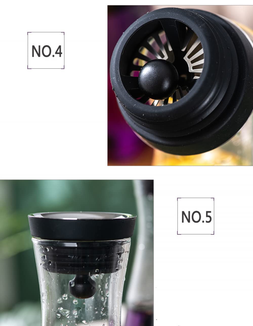 Lpy Jarra de Vidrio Tapa de Acero sin Goteo en Forma de Flor, Jarra de Agua fría y Caliente, cafetera de té, Jarra de té Helado, Jarra de Jugo, decantador de vino-1800ML