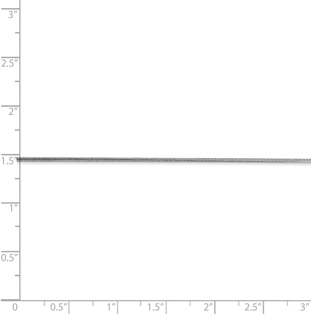 Solid 14K White Gold .90mm Round Snake Chain - Image 4