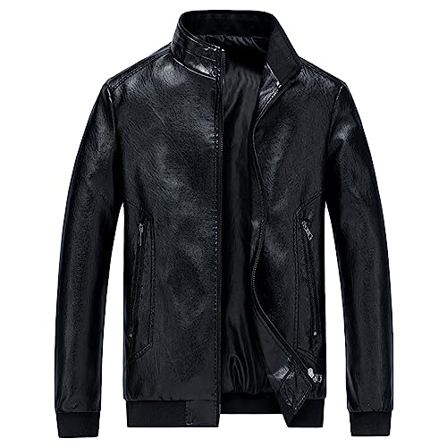 Chaqueta hombre oversized cuero sintético negra miniatura 1