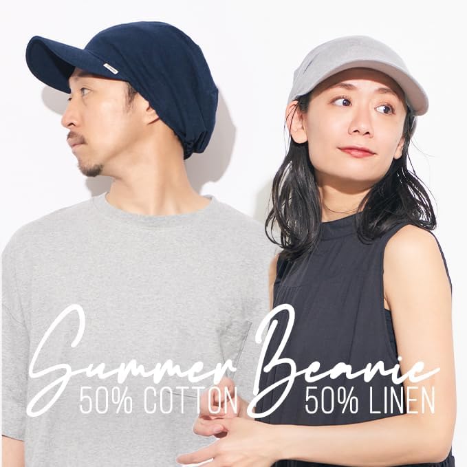 CHARM Summer Beanie for Men - Cotton & Linen Slouchy Visor Beanie Cap for Women Lightweight Knit - Image 2