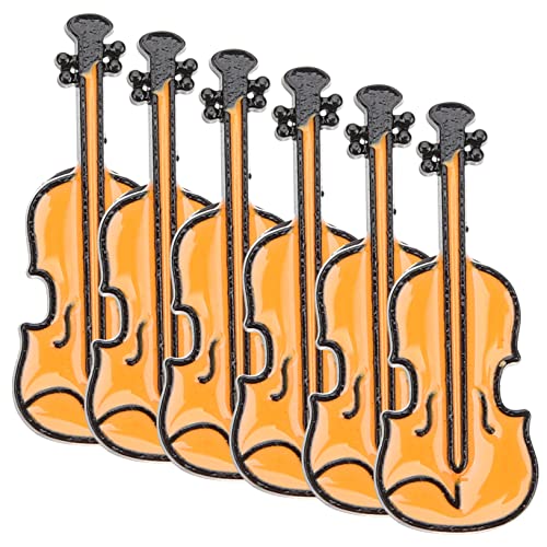 Labrimp 6Pcs Lapel Violin Decorations Clothes Pin Creative Instrument Instruments Men Suit For Women Brooches Brooch Personalized Metal #TOP4