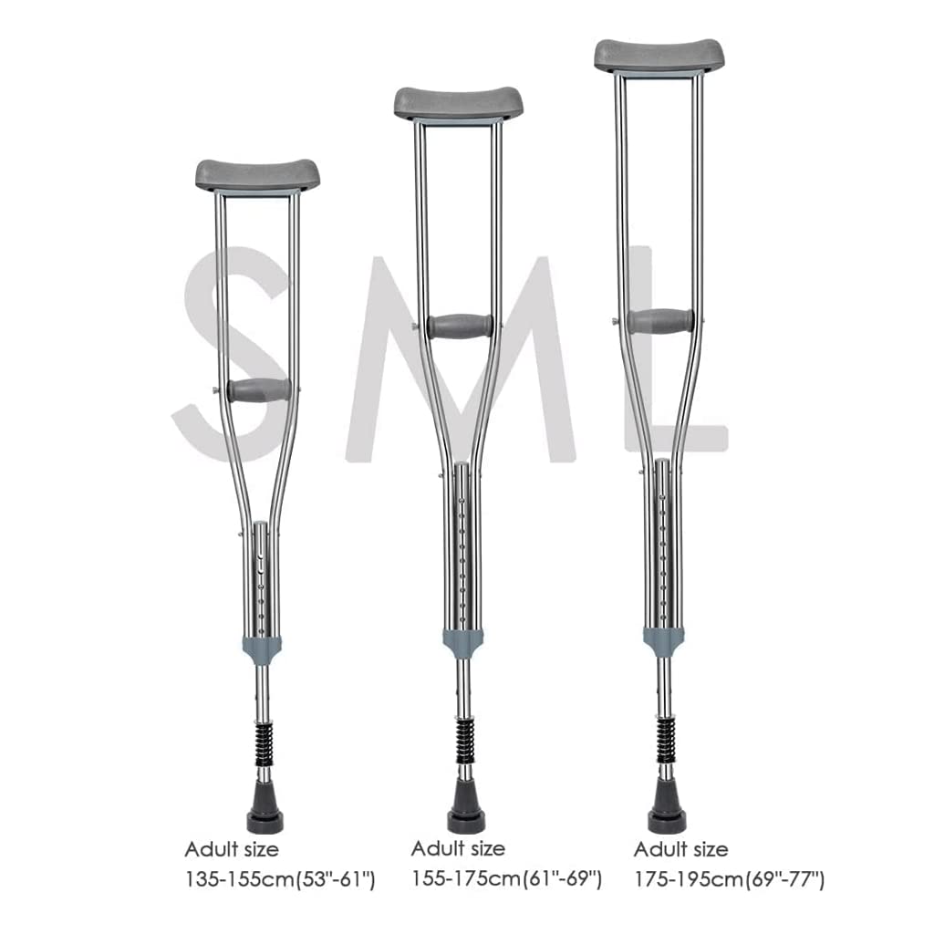 Muletas de axila Plegable de Aluminio 10 Niveles de Altura Ajustable Muletas para Caminar para Caminar en Entrenamiento de rehabilitación Independencia