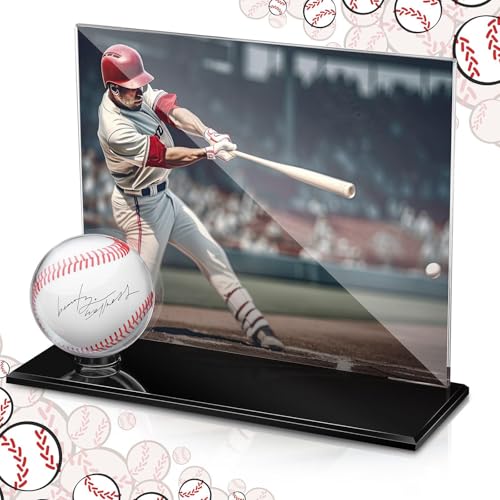 DoubleFill Baseball Display Case for Ball and Cards, Black, Extra Large