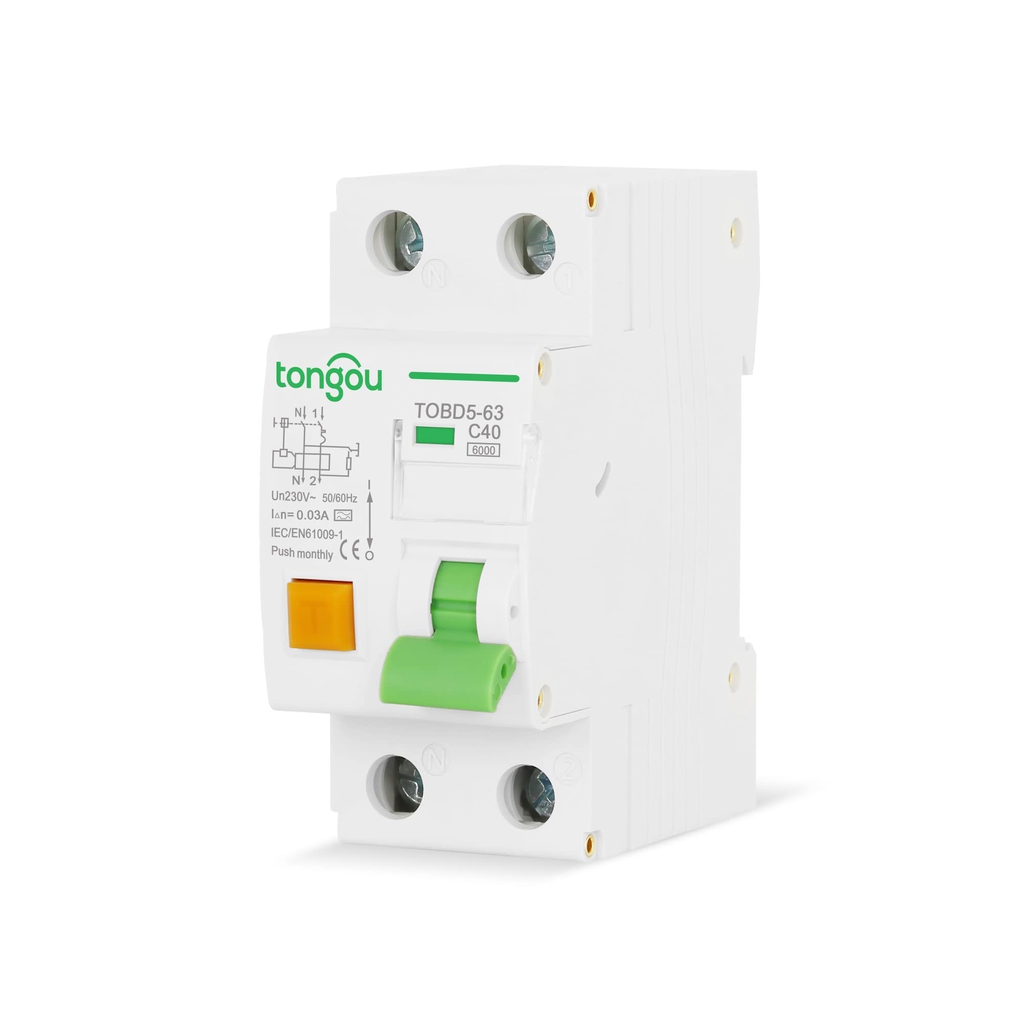 Interruttore Magnetotermico interruttore differenziale elettromeccanico 1P+N 16A 25A 32A 40A con protezione da sovracorrente e dispersione Differenziale Riarmo Automatico (Misurare : 16A)