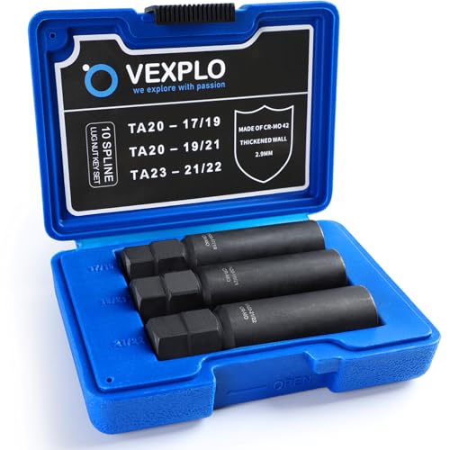 VEXPLO 3-piece 10 spline lug nut key set