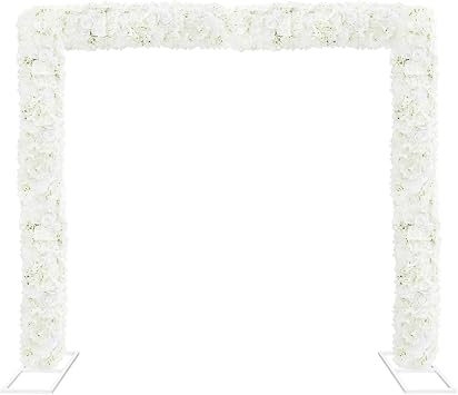Artificial Silk Flowers Row, 1 M Wedding Flower Row Dahlia Rose Hydrangea Background Decor Centerpiece Arch Artificial Flowers Set White Faux Floral Silk Fake Rose Arrangements
