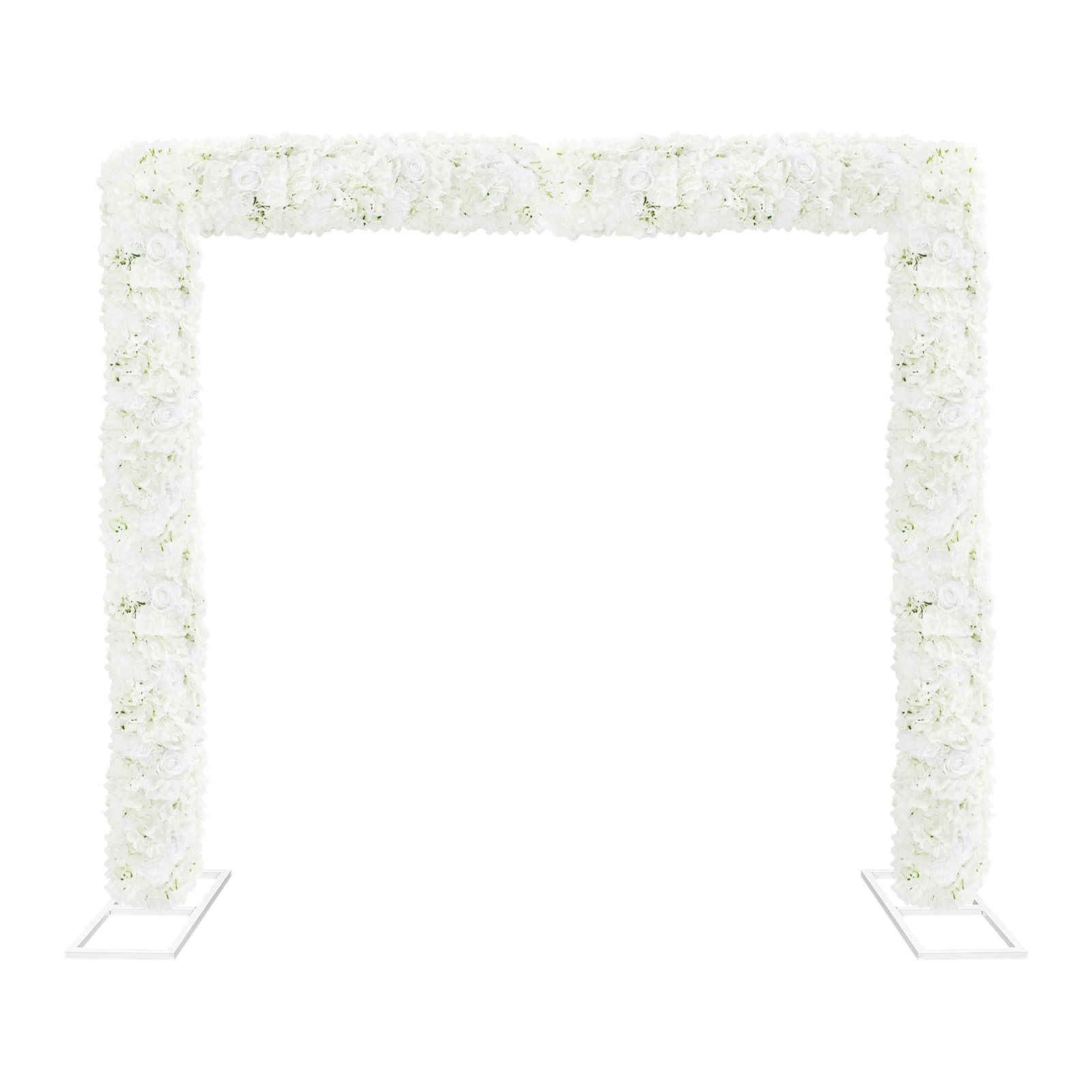 100x25cm Künstliche Seidenblumenreihe weiß aus Seide & Perlenwatte formbar realistisch pflegefrei gemischte Blüten innen außen für Hochzeit Party Restaurant Treppe Bogen Schaufenster