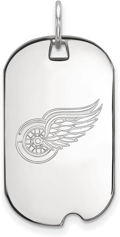 Sterling Silver NHL LogoArt Detroit Red Wings Small Dog Tag