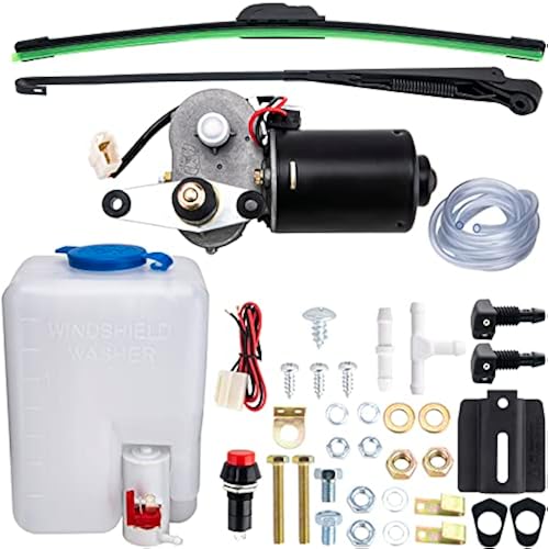 Electric UTV Windshield Wiper Kit, Universal Windshield Wiper Motor Kit, 12V Electric Windshield Wiper for UTV Golf Cart Universal Power Wiper Kit