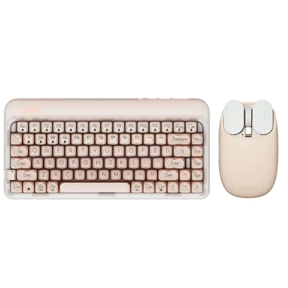 DOT Foundation Mechanical Keyboard with Baby Racoon Switches Compatible with Windows and OS Pink Color and 3 Connection