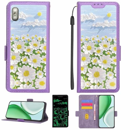 Kinetijy Case Compatible for Vortex HD60I Phone Case Flip Cover [with Tempered Glass Screen Protector][RFID Blocking][Luminous Effect] LPT-CJ