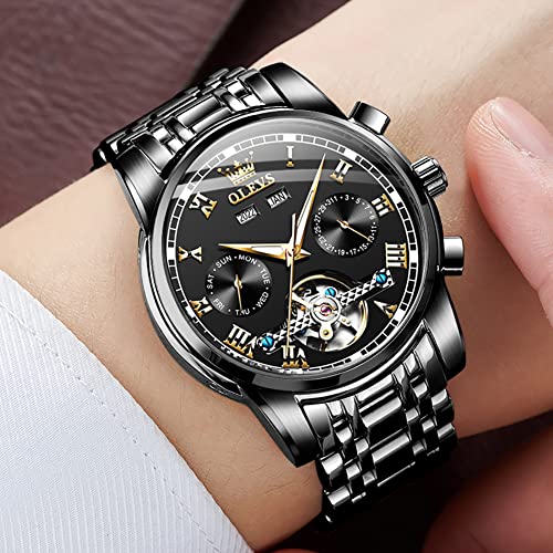 Image of OLEVS Watches for Men Stainless Steel Business Dress Large Easy to Read Analog Watch Waterproof Luminous Casual Luxury Men Watch