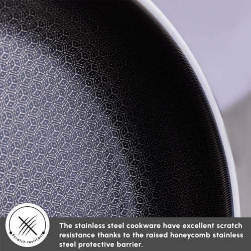 Karaca 5Ply PowerSteel 7-Piece 316+ Stainless Steel Induction Cookware Set, Silver