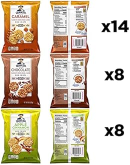 Quaker Rice Crisps, Gluten Free, 3 Flavor Sweet Variety Mix, 0.91oz Bags (Pack of 30)