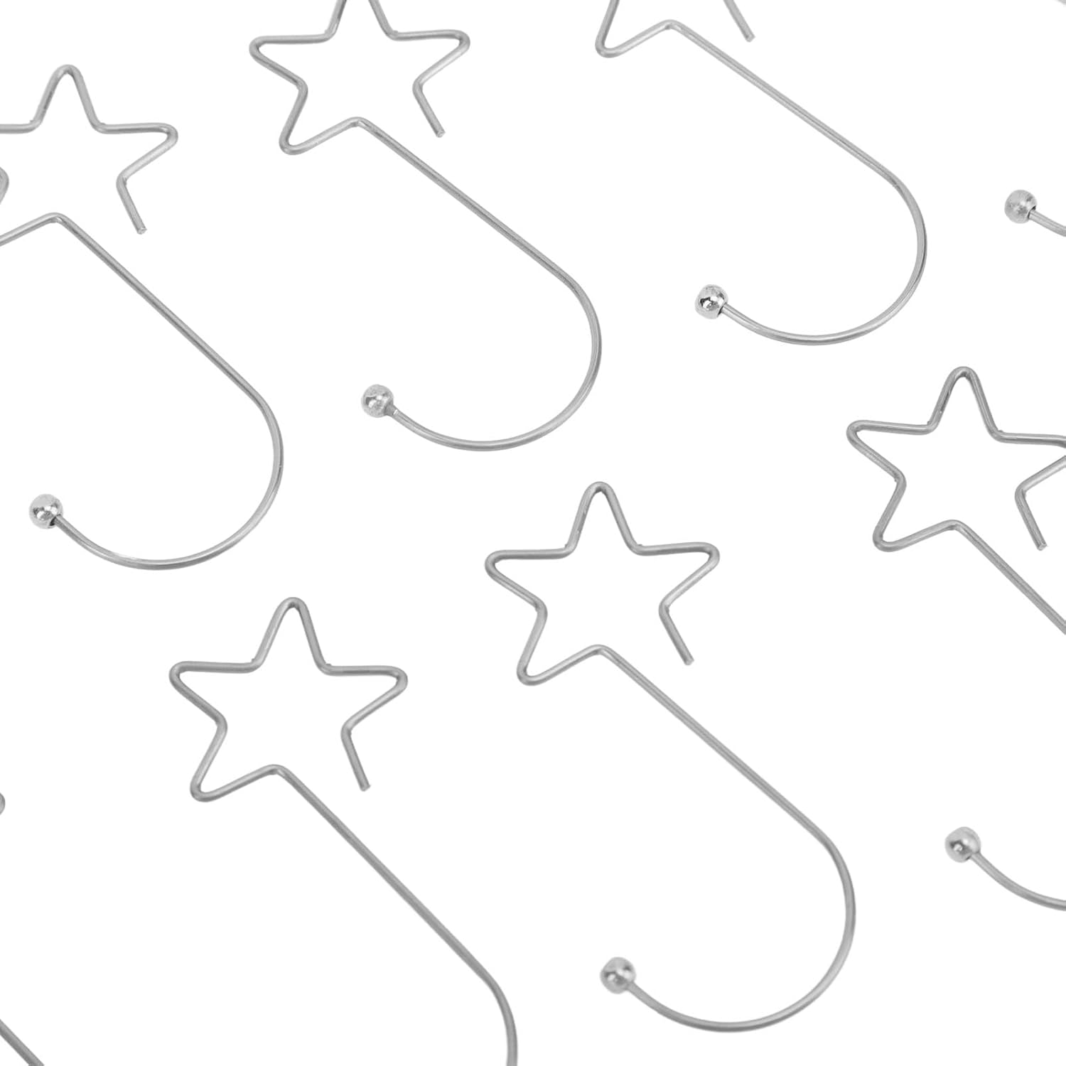 120pcs Star Shaped Christmas Tree Hooks Stainless Steel Decoration Hangers for Easter Halloween Party