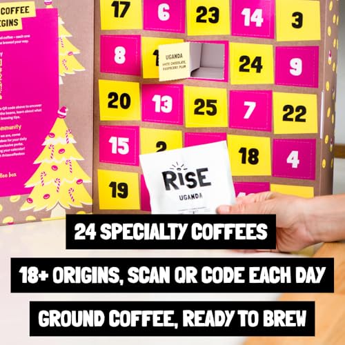RISE Christmas Coffee Advent Calendar 2025-24 Days of Unique Ground Single Origin Coffees from around the wold - 100% Arabica - Medium to Medium Dark Roast - Luxury Advent Calendar | Coffee Gift - Image 3