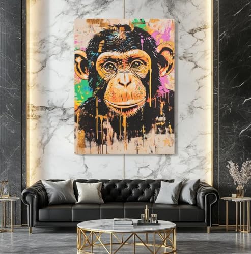 Toile de chimpanzé graffiti pour dynamiser vos murs blancs vides