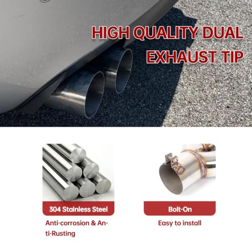 HDQQ Dual Exhaust Tips 3" inlet 3" outlet Bolt On Universal for Truck,Car by HDQQ - Used condition - Image 8
