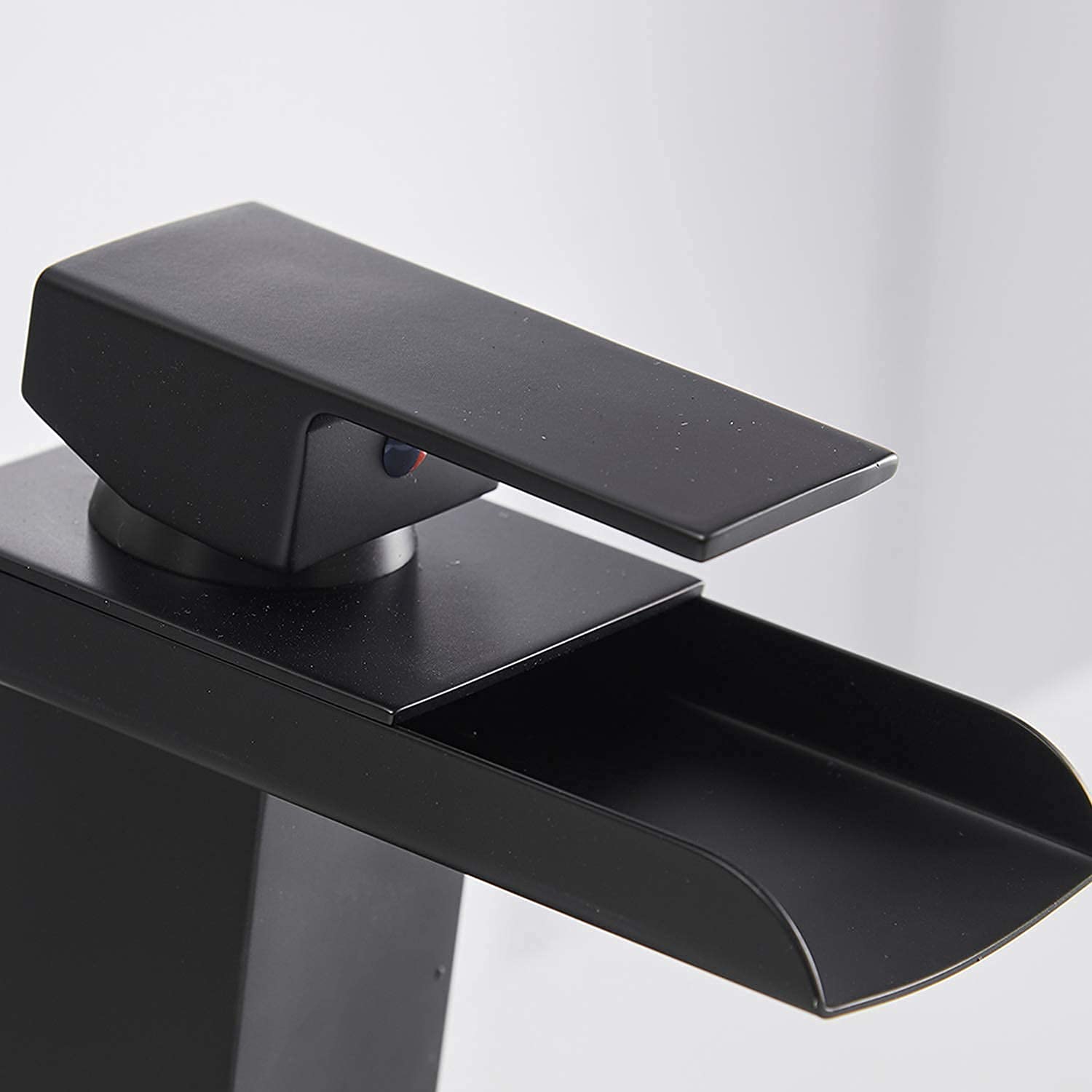 Black&Gold Bathroom Faucet With Led Waterfall Single Hole Single Handle Sink Basin Faucet - View #4