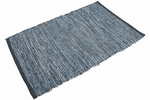 Casa Service Reno Tapis en Coton Lavable pour Salle de Bain, Cuisine, antidérapant, Lavable en Machine (Grey, 50x80 cm)