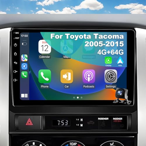 4G+64G Car Radio for Toyota Tacoma 2005-2015, 9 inch Android 13 Touch Screen Head Unit, Wireless Carplay Android Auto Stereo, in-Dash Navigation GPS with FM WiFi SWC Truck Backup Camera