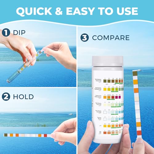 SaltWater Pool Test Strips Kit 125 Counts 8in1 Salt Water Pool