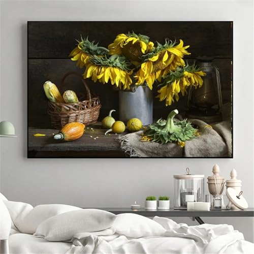 Impressions d'art de tournesol 21x30 encadrées décoration maison