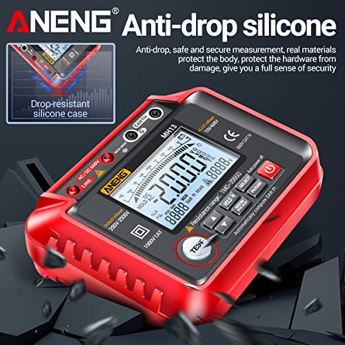 Kknoon Aneng Mh13 250V-2500V Digital Insulation Resistance Tester 1Mω-200Gω Megger Megohm Testing Meter Auto Range 2000 Counts Lcd Display 10V~600V Ac/Dc Voltmeter With 100 Data Storage #TOP5