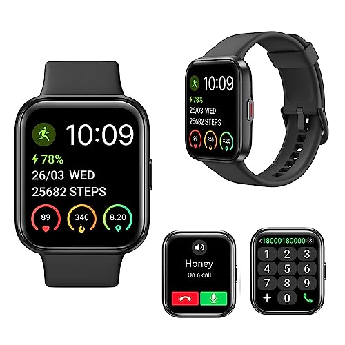 Azonee Smart Watch, Men/Women Smartwatches for iPhone Android Phones, Alexa Built-in, Answer/Make Calls, 1.7'Fitness Watch with Heart Rate Sleep Monitor 60 Sports IP68 Waterproof Activity Trackers