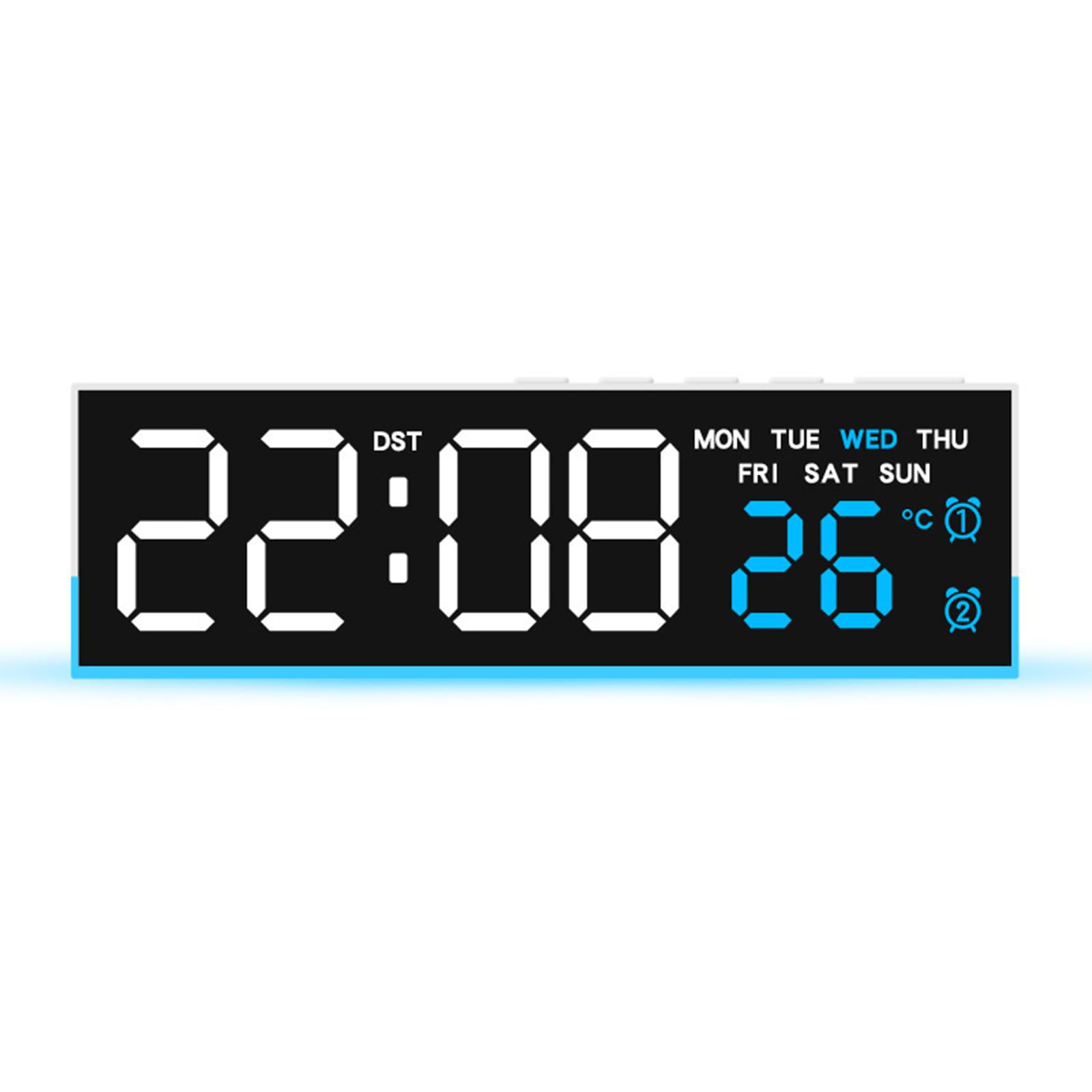 HDOYTXXM Alarm Clocks Bedroom Digital Desk Clock for Bedside Nightstand Digital Alarms with Day of Week Temperature Alarm for Bedroom