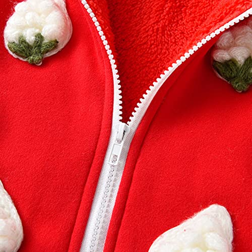Toddler Girls Fleece Sherpa Coat Cute Hooded Zipper Jacket Thick Warm Winter Windproof Outerwear Long Sleeve Coats3